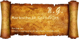 Markschejd Gellért névjegykártya
